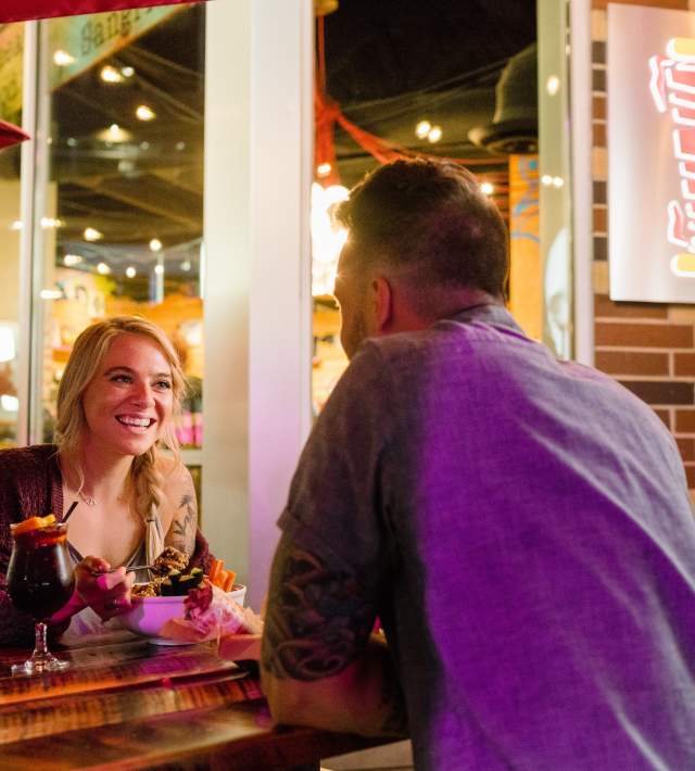 Couple eating at Spitz in Sugar House