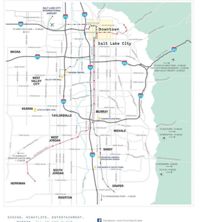 Salt Lake attractions and valley map