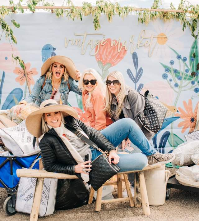 Women Posing on Outdoor Furniture