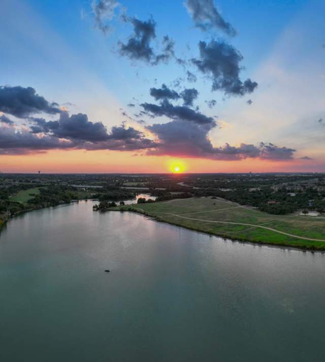 Sunset over Brushy Creek Lake Park