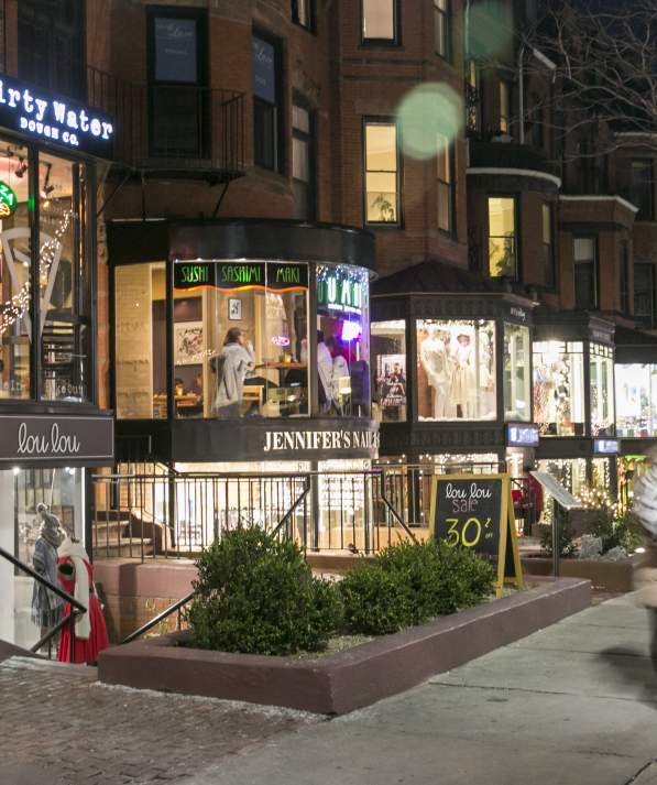 Newbury St Night Time