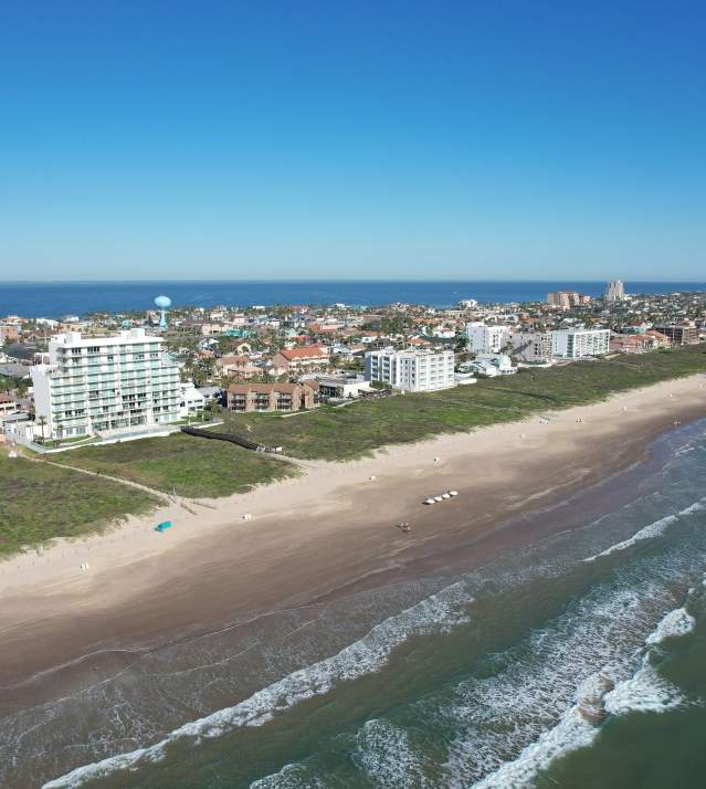 Beachside Aerial Facing the Island