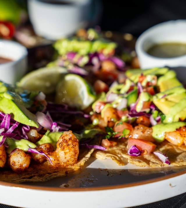 Bright fish tacos