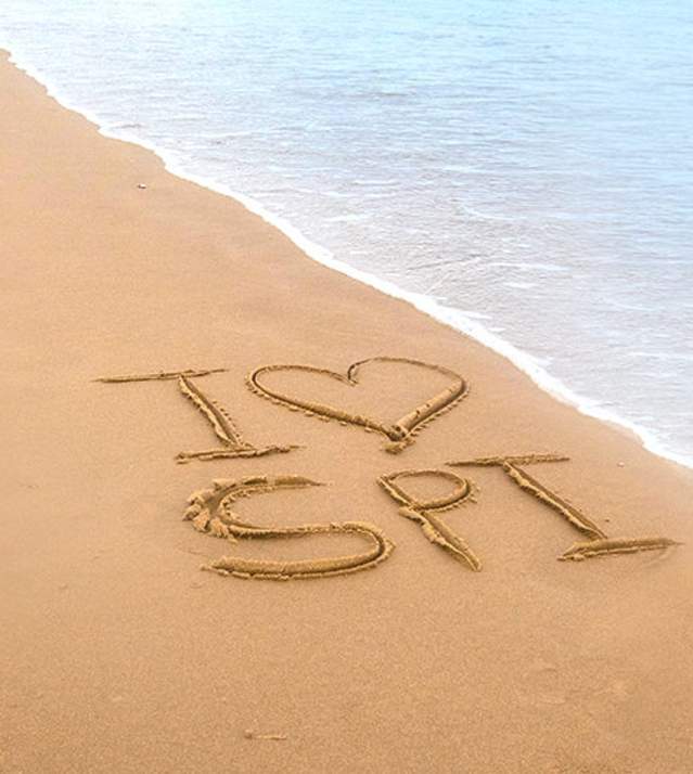 I love SPI written in sand