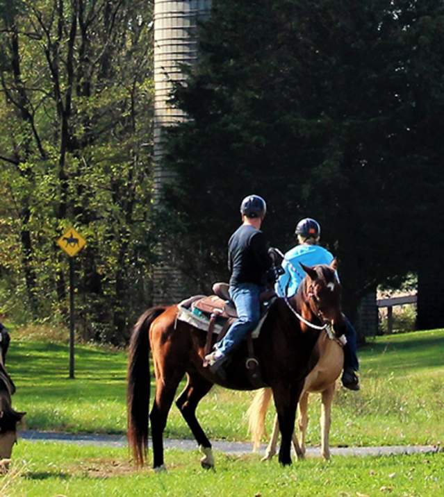 People On Horseback on the Rail Trail