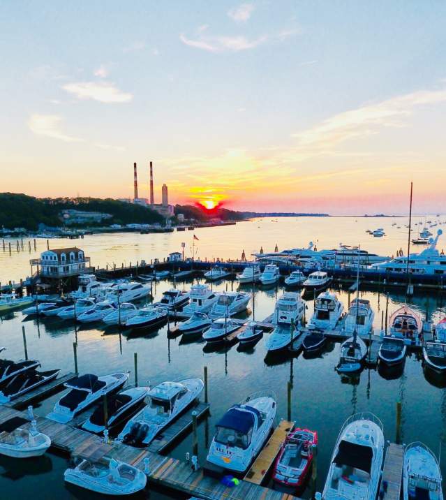 marina-drone-shot-with-bayles-sunset