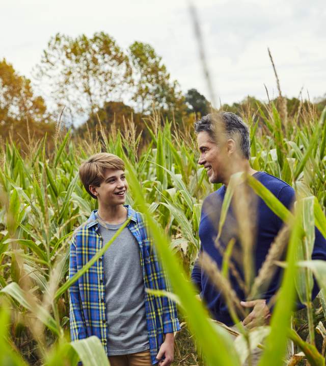 Fall Corn maze family