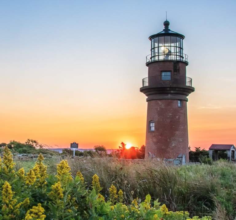 Gay Head Lighthouse with Flowers