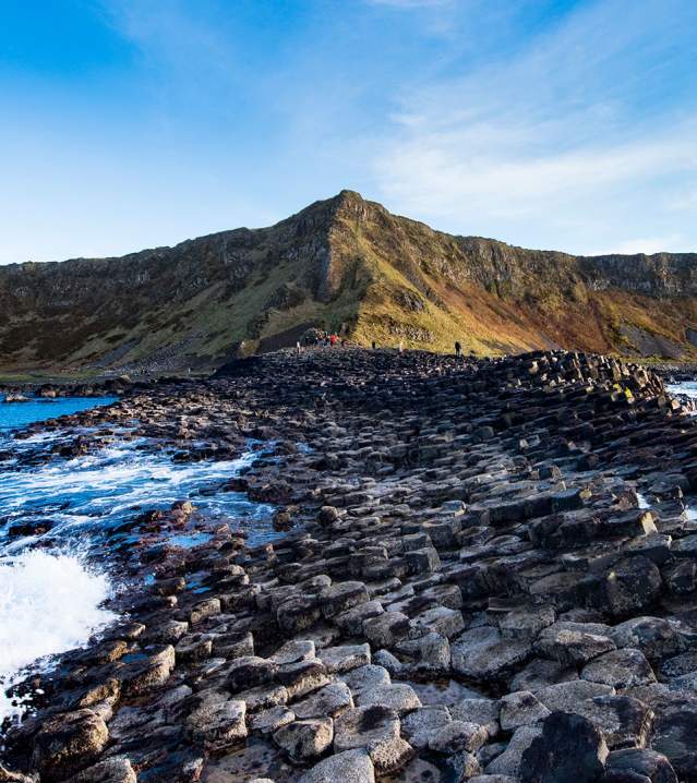 Crashing waves over the Giants Causeway