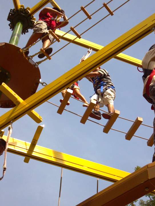 People Climbing At Rope Adventure Park