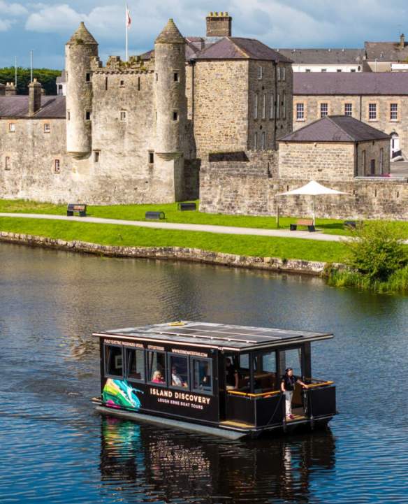 Island Discovery water taxi with Enniskillen Castle in the background