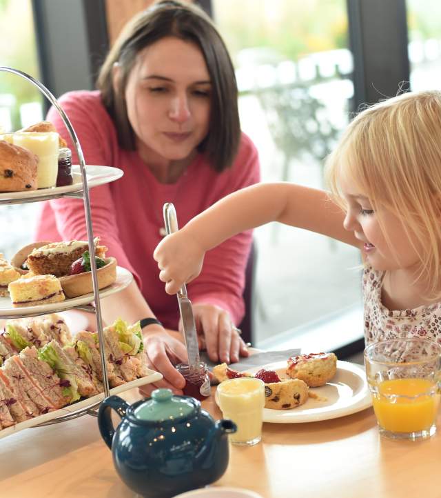 Woman and girl having Afternoon Tea at National Memorial restaurant