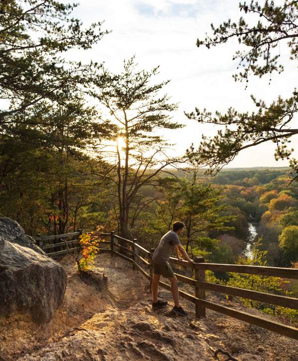 Person Looking at View from Occoneechee Mtn. Overlook