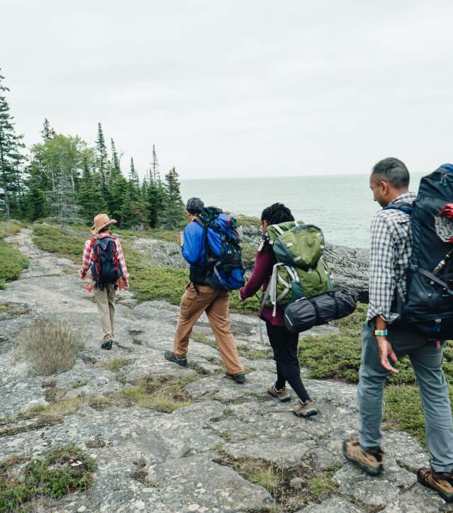 Group of hikers on Isle Royale