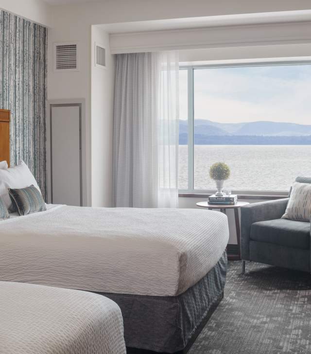 Hotel room with lake view