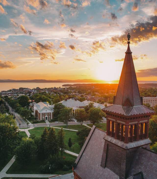 The University of Vermont overlooking Lake Champlain