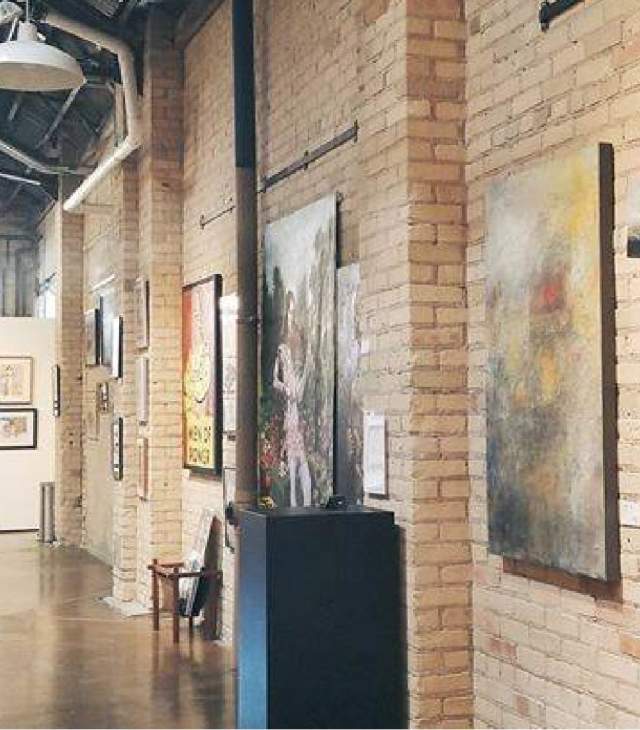 Display of art at The Art Garage in Green Bay