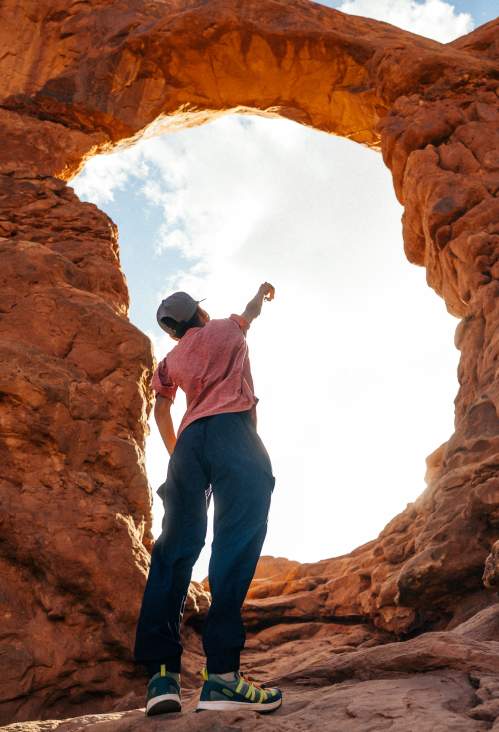 Kid at the Windows Arches National Park