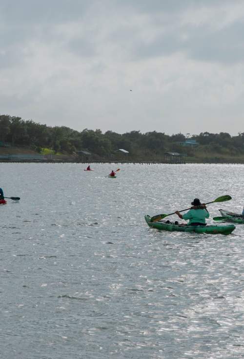 Group of people kayaking in Rockport-Fulton