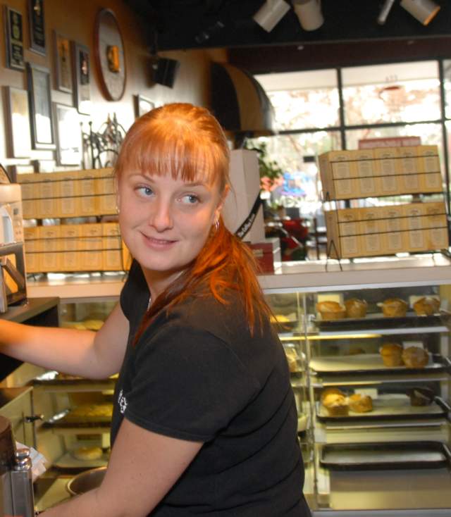 Barista making a coffee