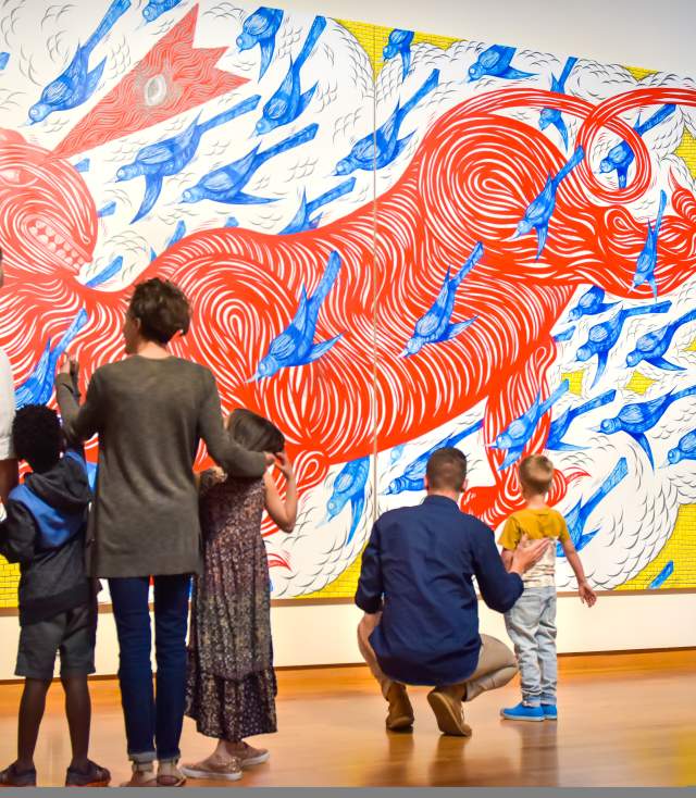 Family Looking at Painting at Fort Wayne Museum of Art