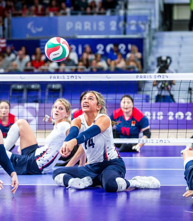 ParaVolley women athletes compete during the 2024 games in Paris