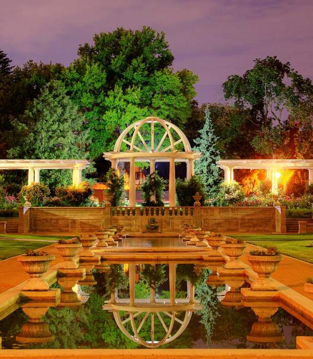 Lakeside Park Rose Garden at Night