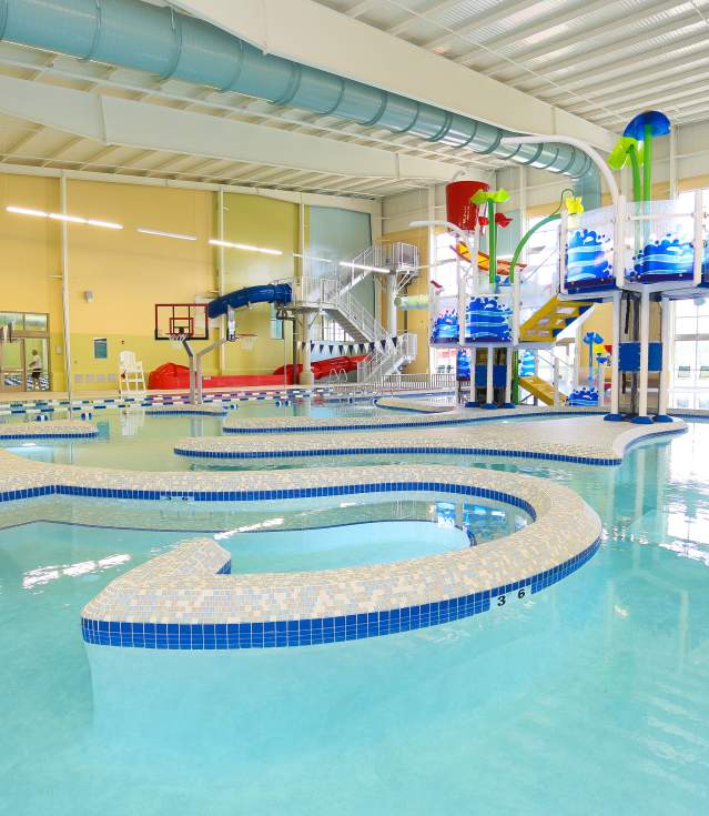 Indoor water park and lazy river at the Bentonville Community Center