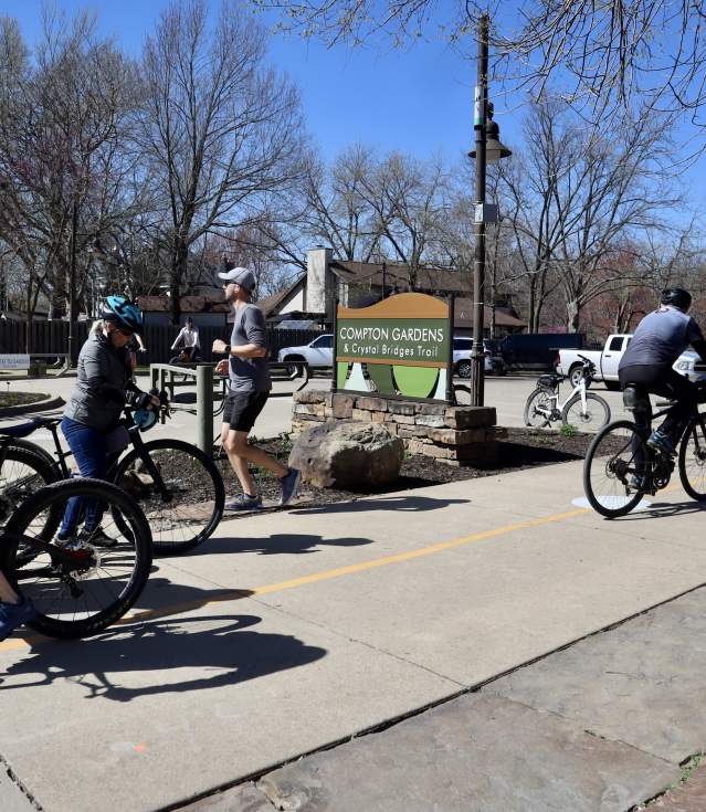 Trail Users at the Compton Garden's Trailhead