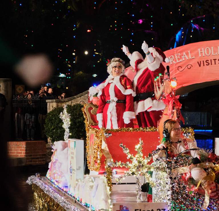 Santa and Mrs. Claus on River Float