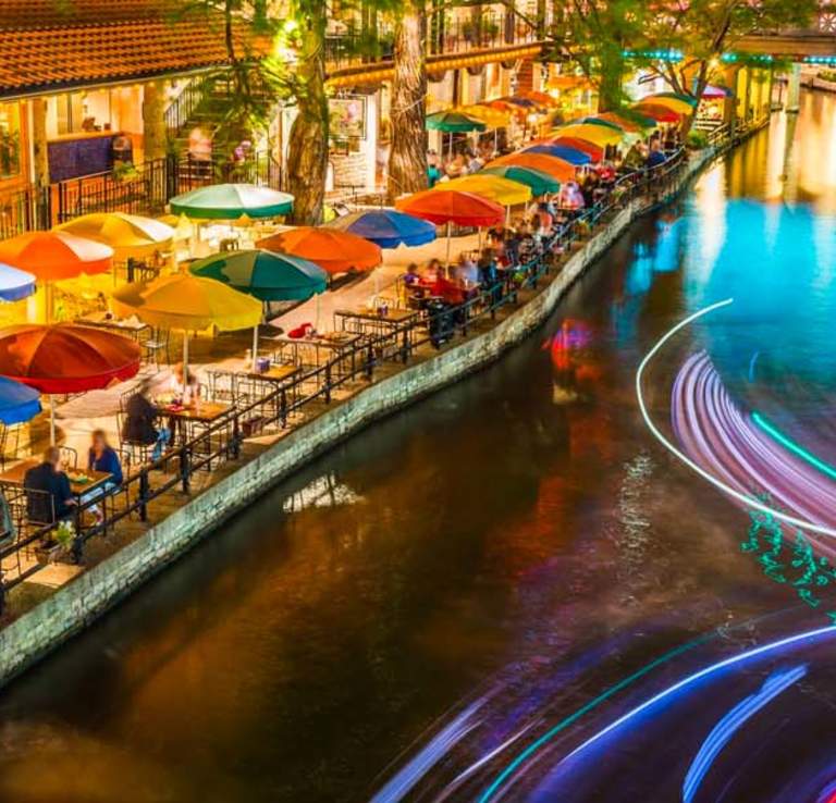 River Walk Night Banner