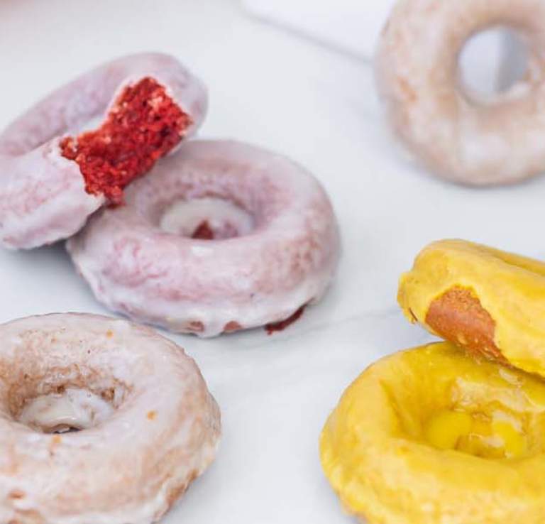 Vegan donuts in glaze