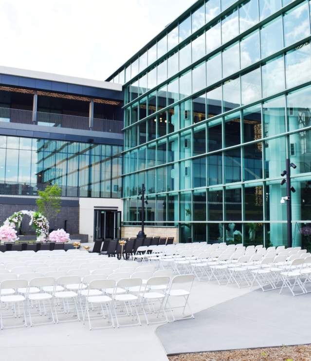 Outdoor wedding set up at Central Park patio