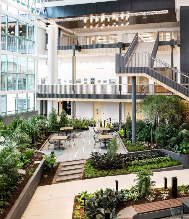 Woodbury Central Park Lobby Space with greenery