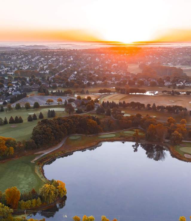 Sunset aerial photo