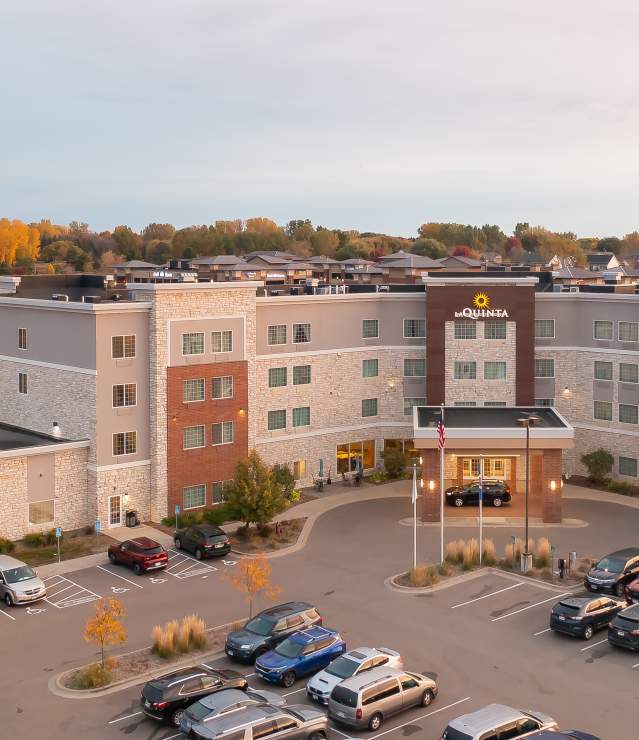 Aerial view of La Quinta hotel in Woodbury