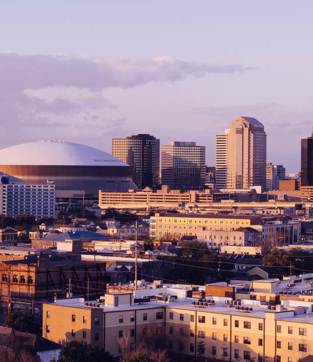 Skyline of New Orleans (dome in back)