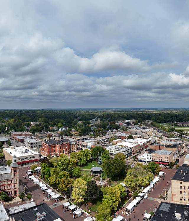 Drone View of Square during Art Fair