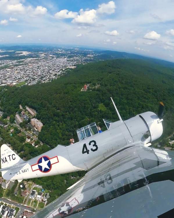 Plane flying over the Pagoda