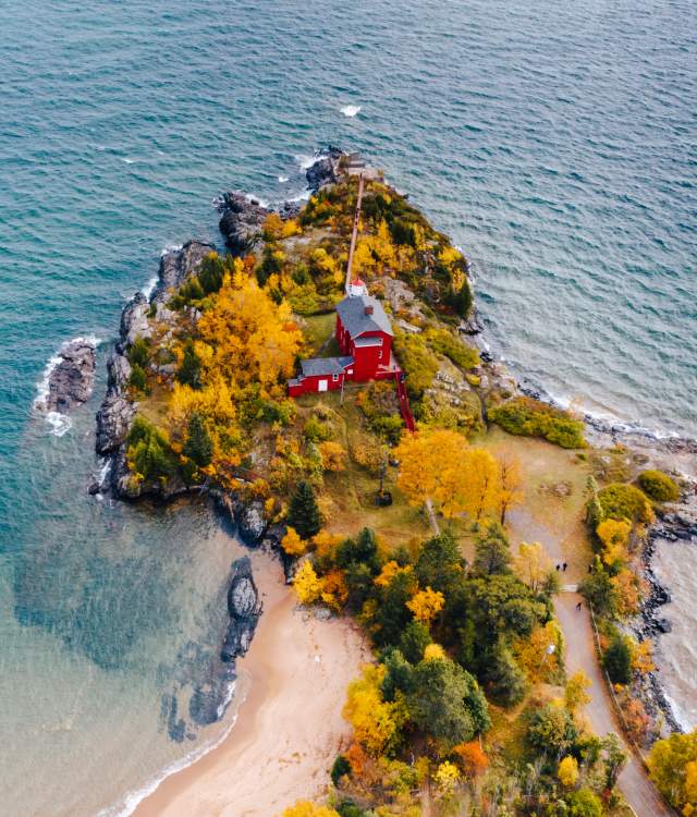 Marquette Michigan — the Lake Superior shoreline and historic ore dock