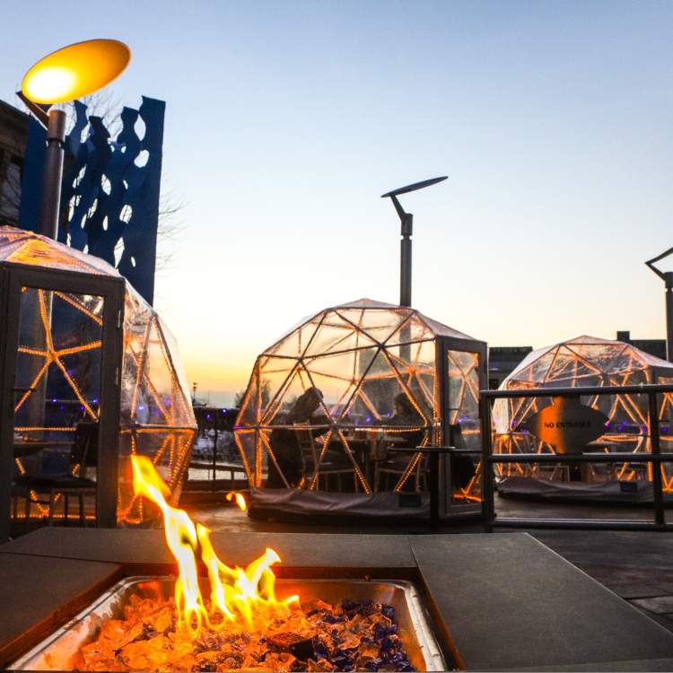 jdek at Margeux - Domes at Night with Firepit