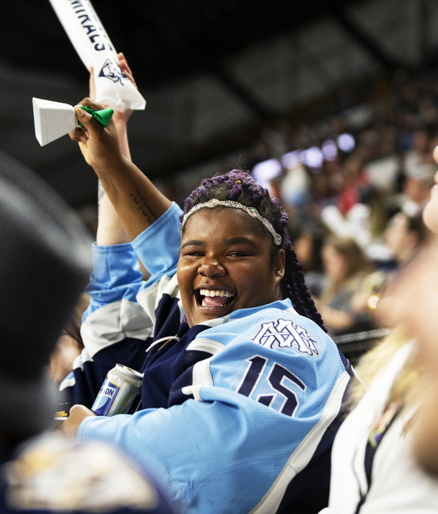 Admirals fan cheering in the crowd