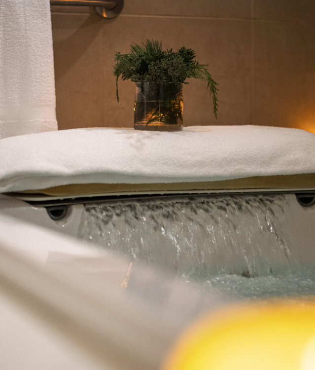 bathtub with relaxing ambiance