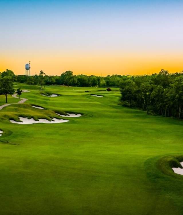 An aerial shot of the Jimmie Austin Golf Course