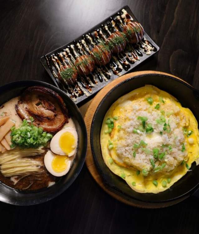 Overhead image of ramen from Tamashii in Norman, Oklahoma