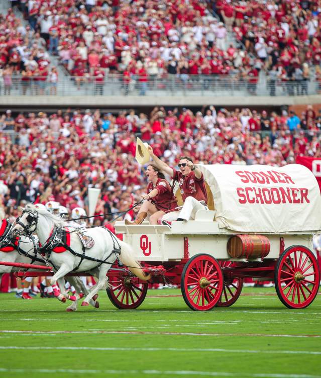 The Sooner Schooner on the Football field