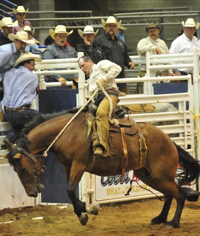 cowboy on bucking horse at the coors cowboy club ranch rodeo