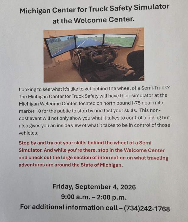 Truck Safety Simulator at Michigan Welcome Center