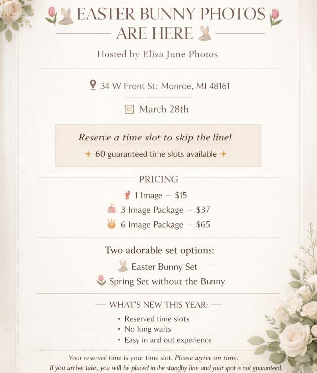 Easter bunny event & photos!