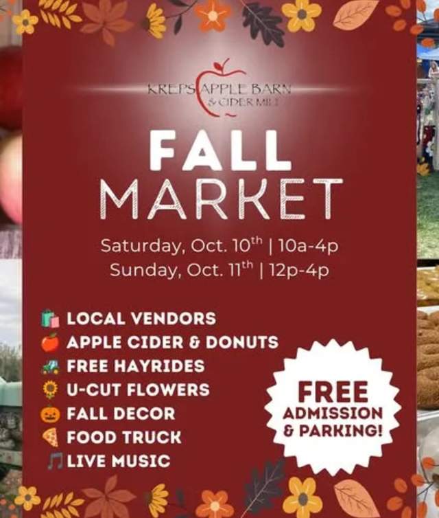 Kreps Apple Barn Fall Market • Oct. 10 & 11